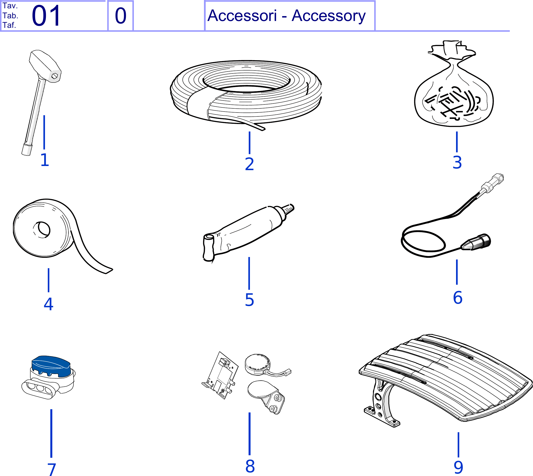 Tafel 01 - Accessori - Accessory