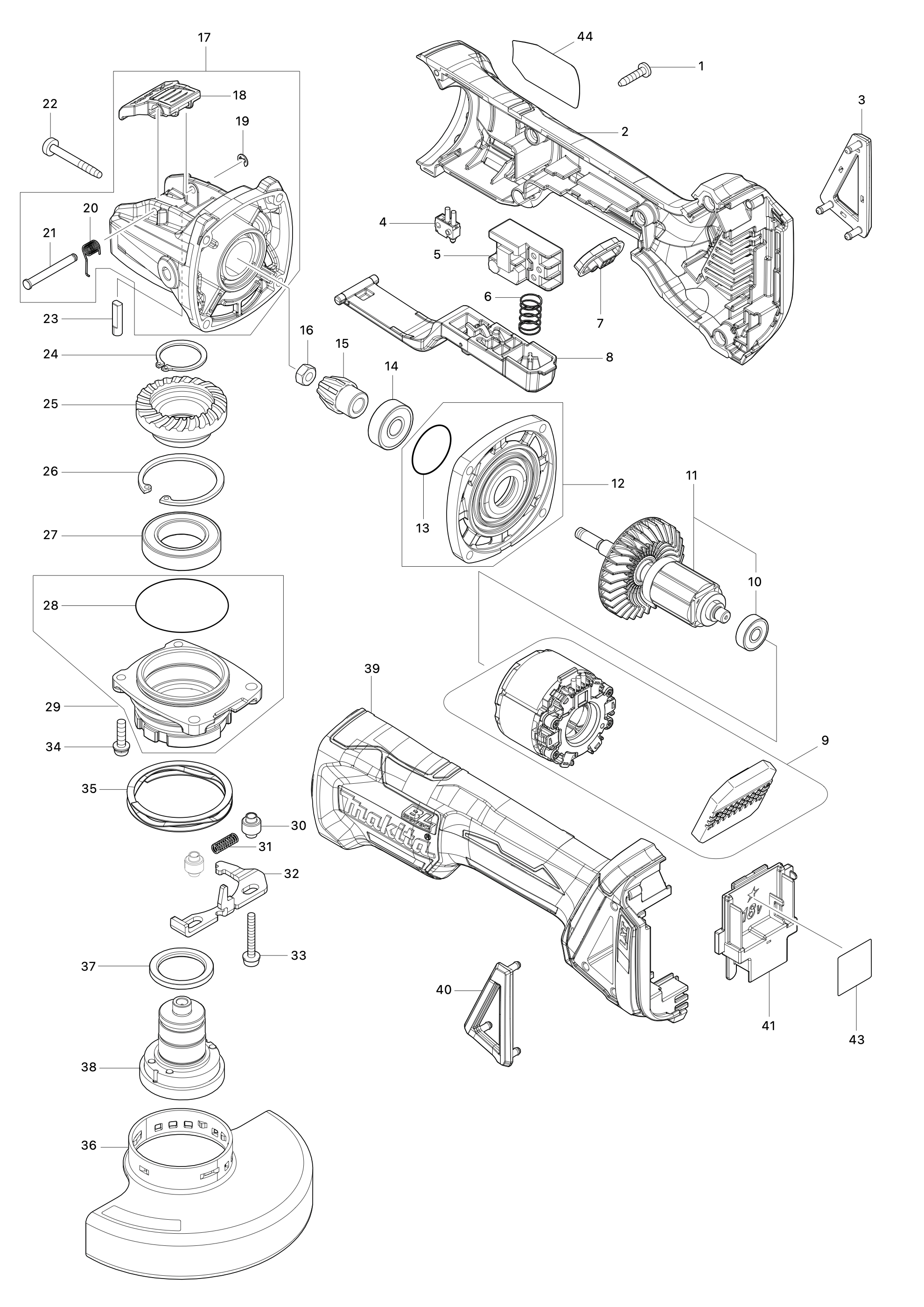 Akku-winkelschleifer Dga520