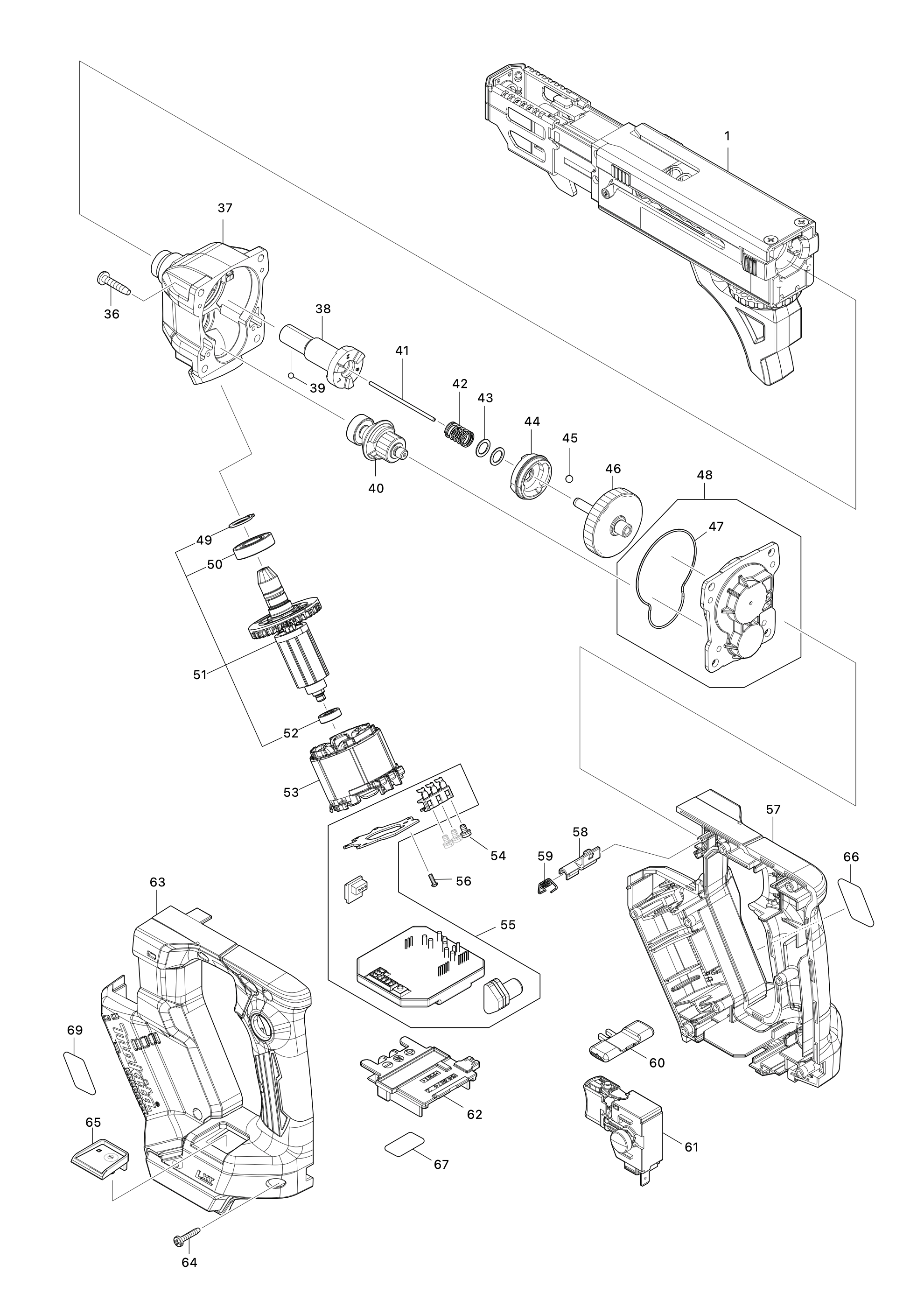 Akku-magazinschrauber Dfr552 – Seite 1