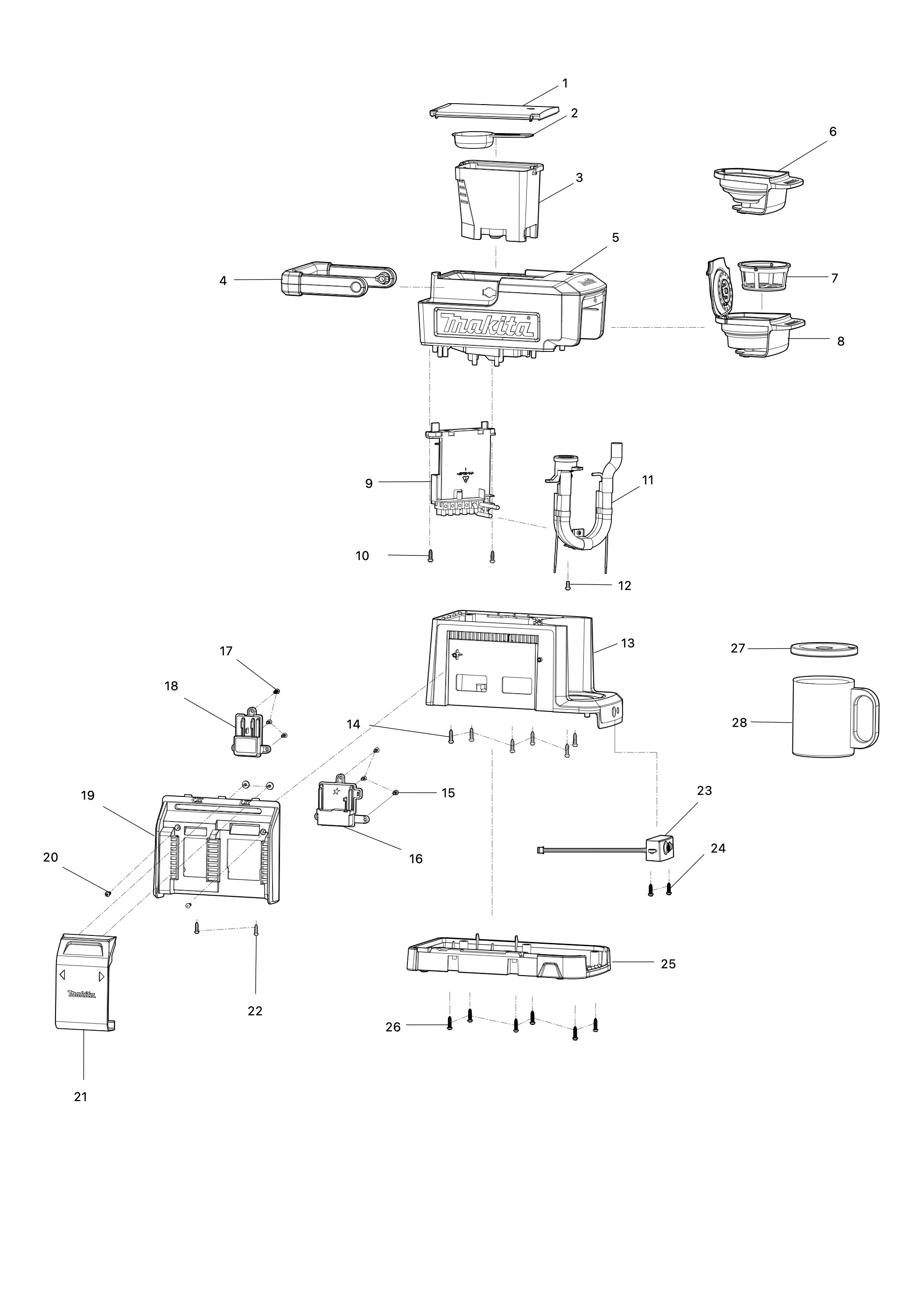 Akku-kaffeemaschine Dcm501