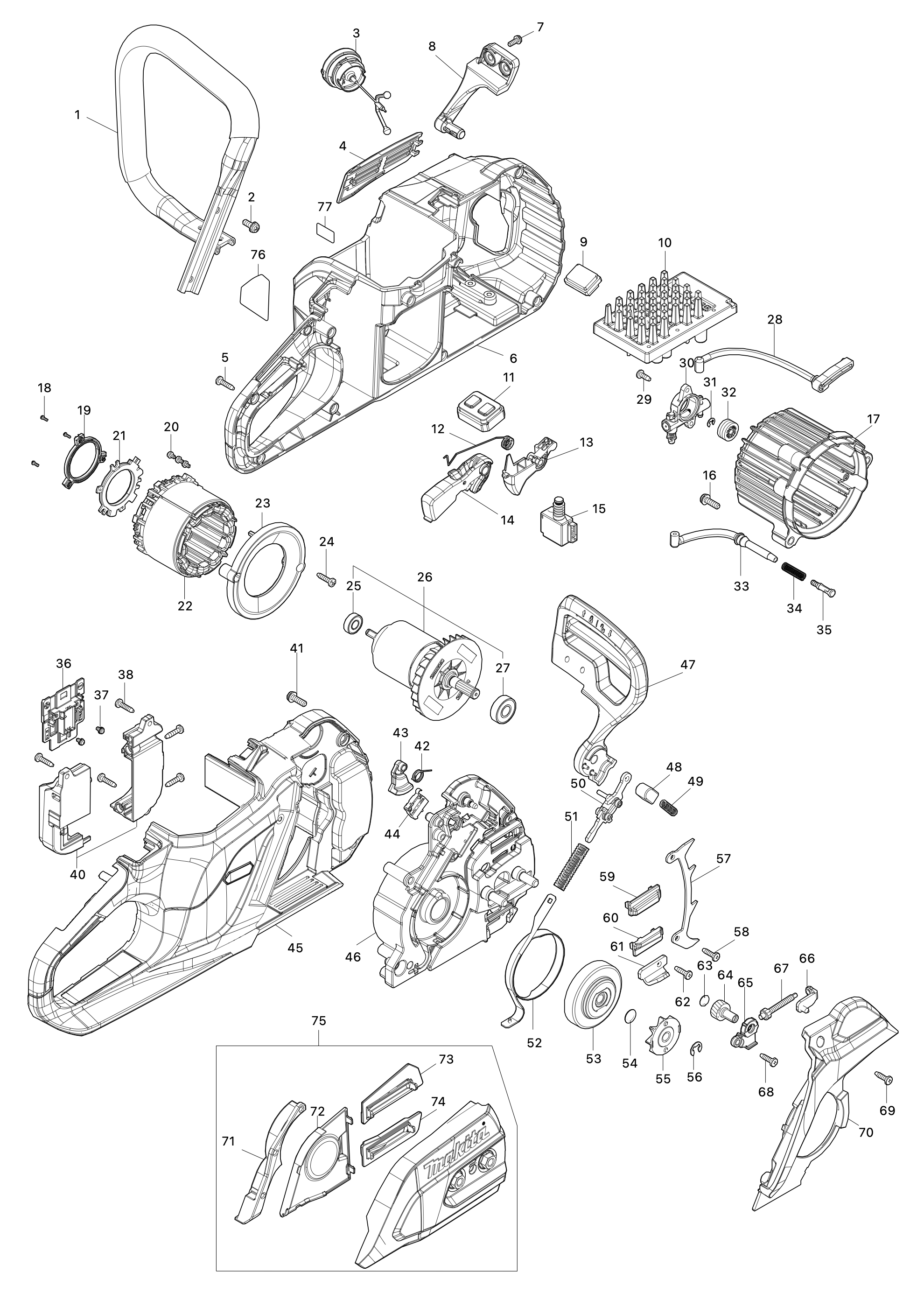 Akku-kettensäge Uc030g