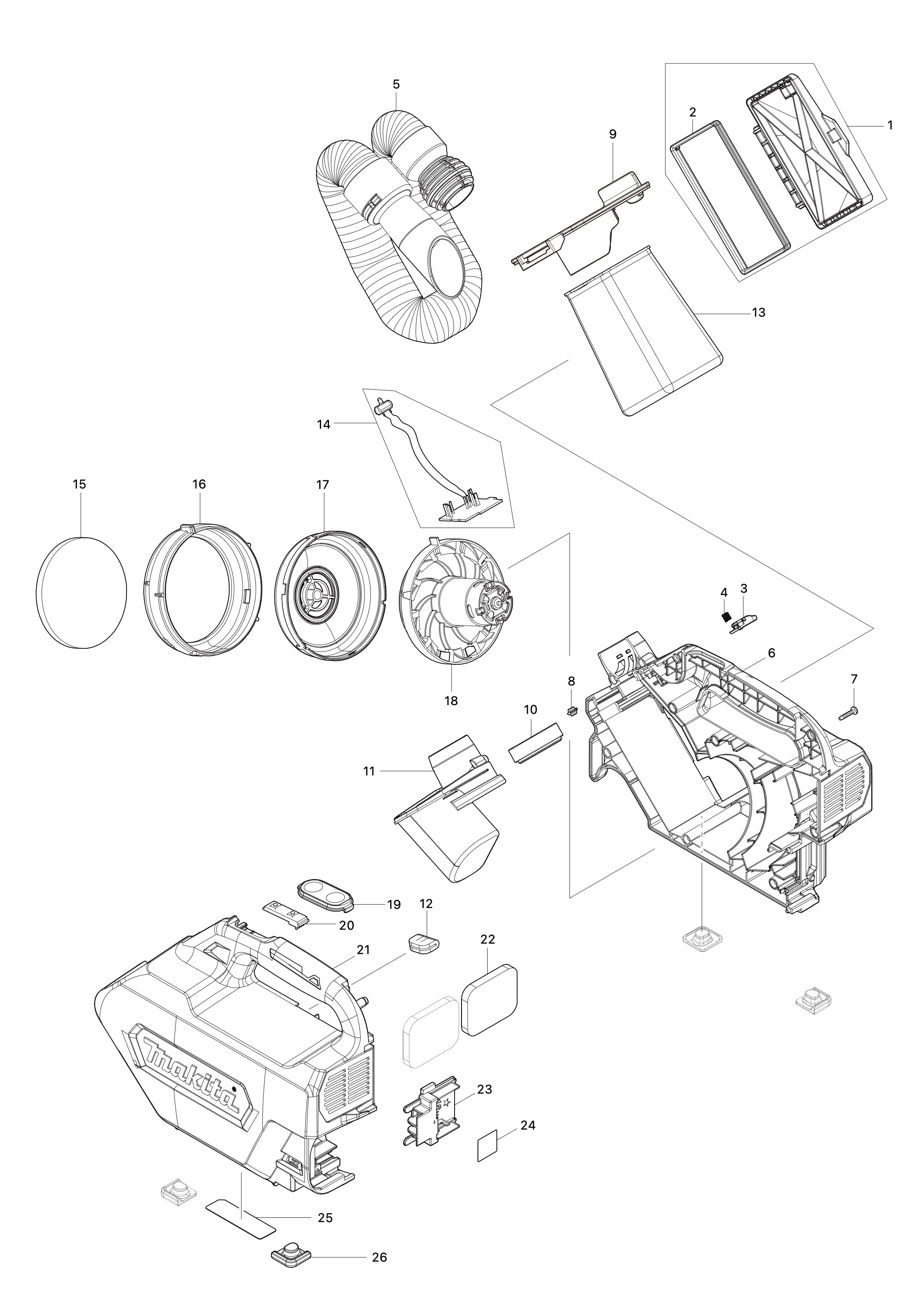Akku-staubsauger Dcl184