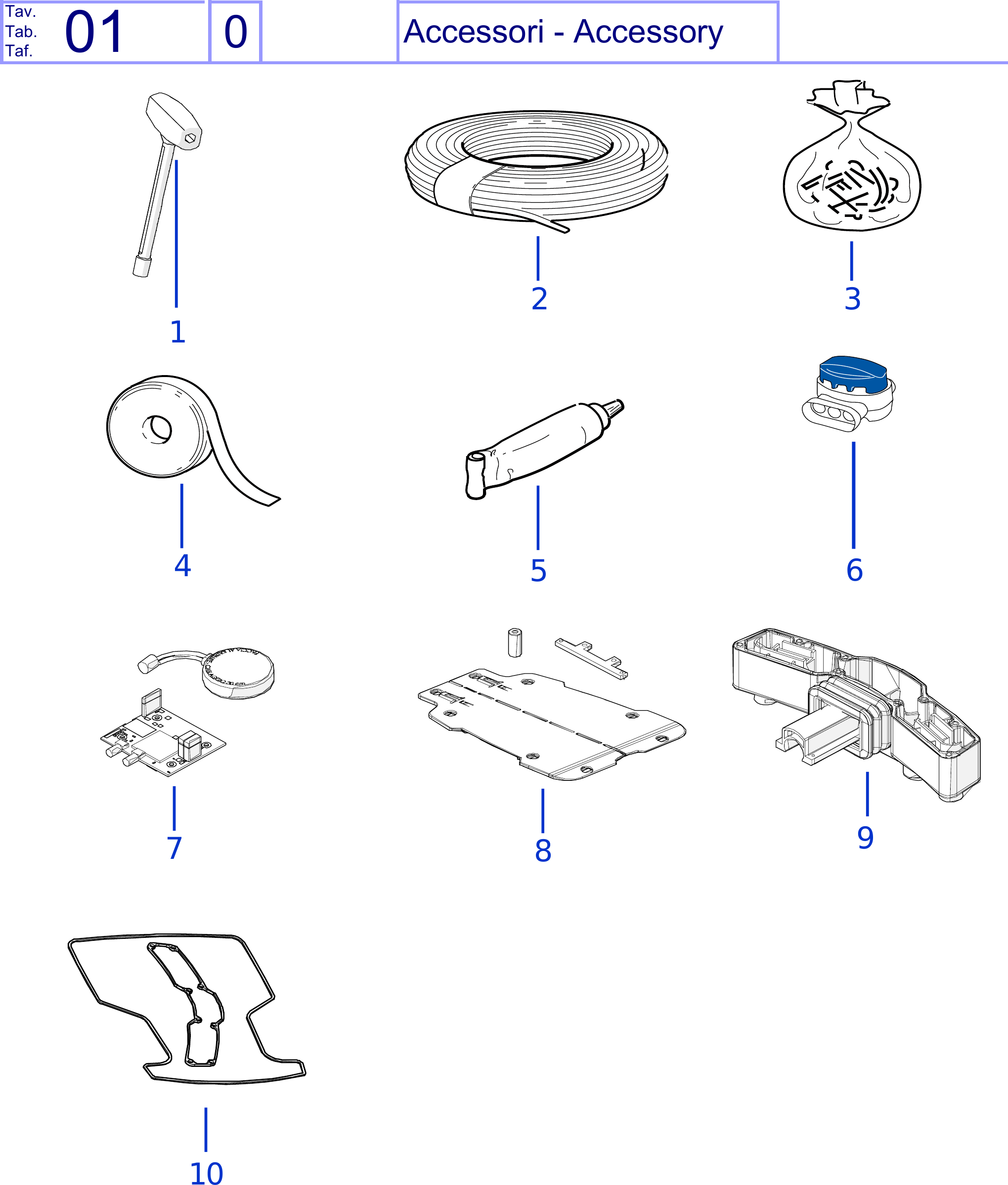 Tafel 01 - Accessori - Accessory