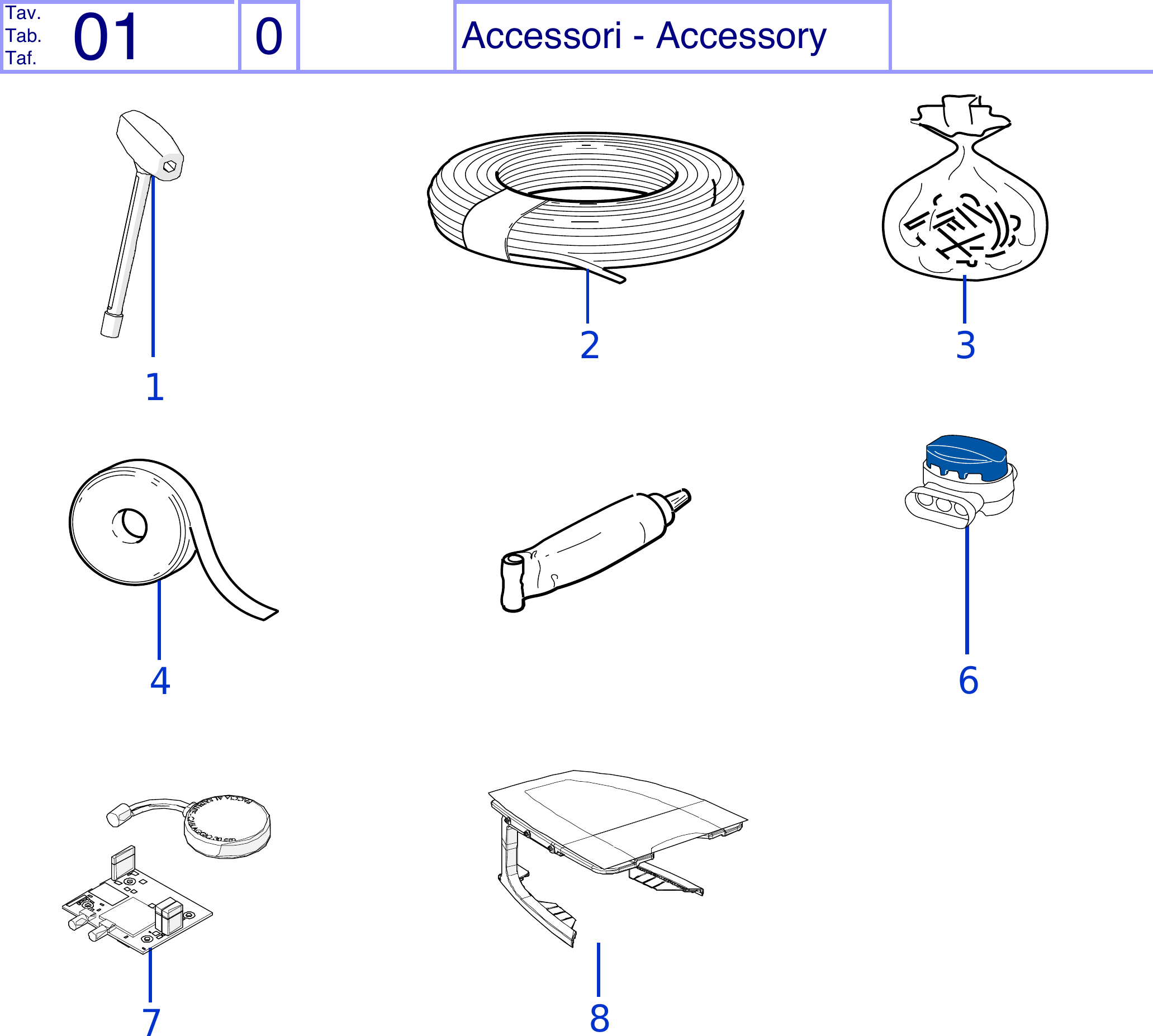 Tafel 01 - Accessori - Accessory
