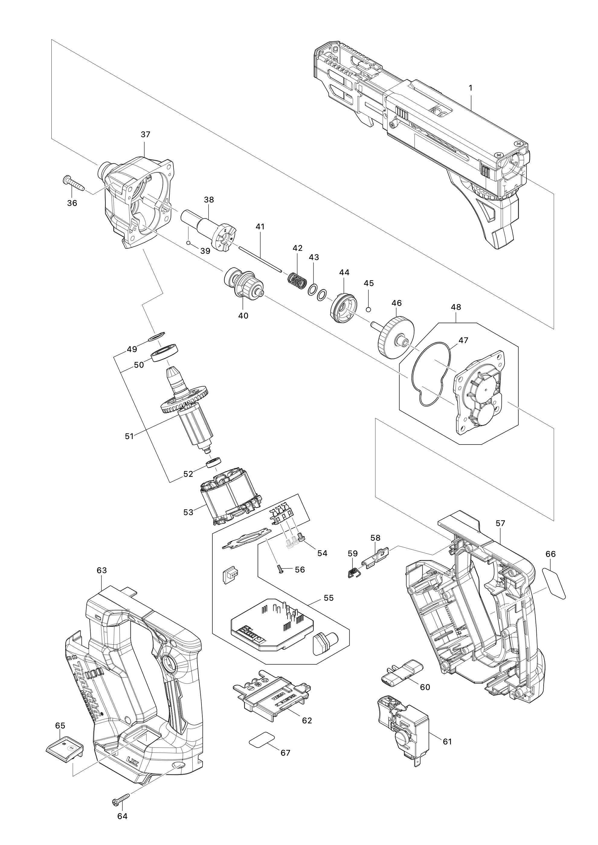 Akku-magazinschrauber Dfr551 – Seite 1