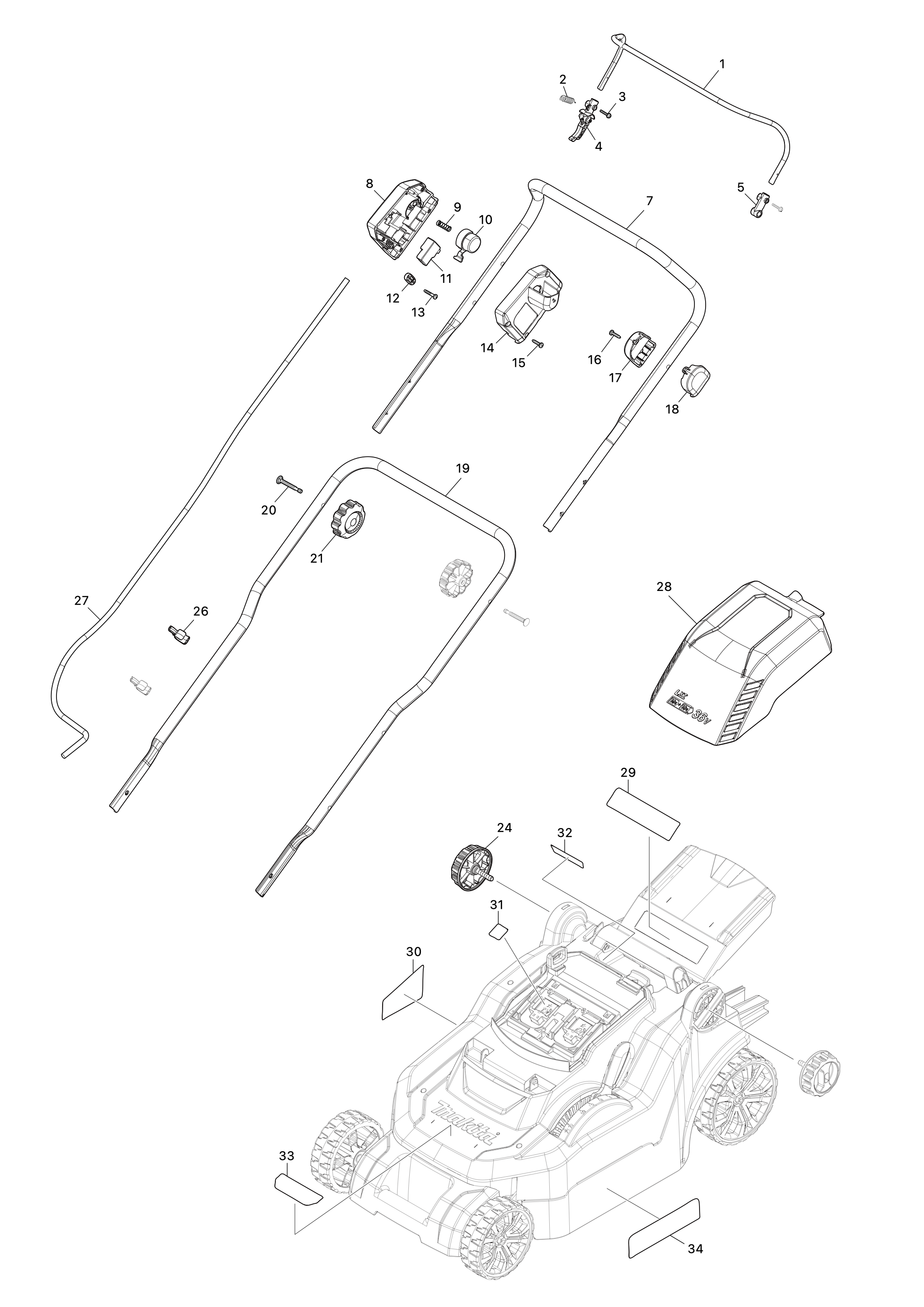 Akku-rasenmäher Dlm382 – Seite 1