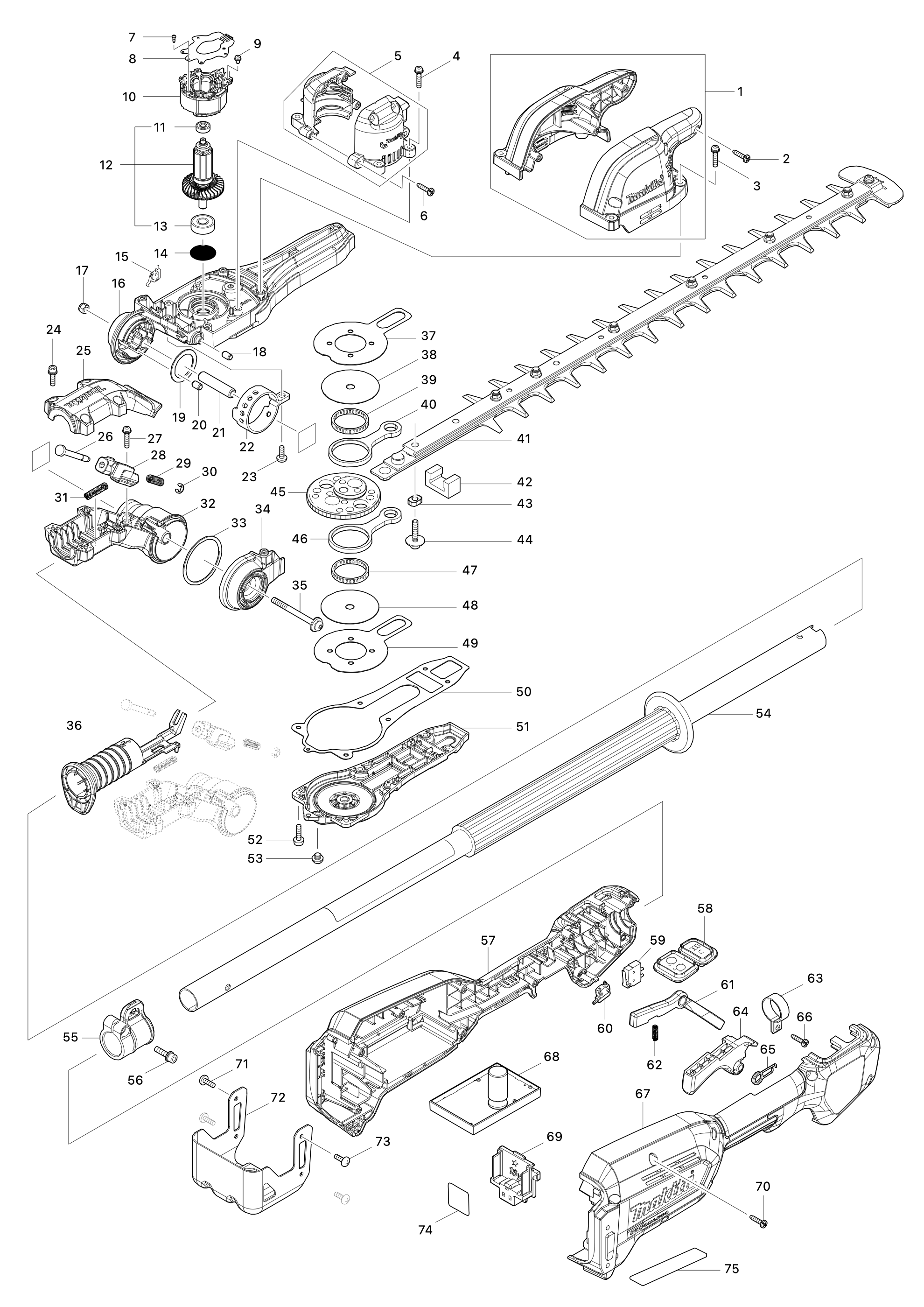 Akku-heckenschneider Dun500w