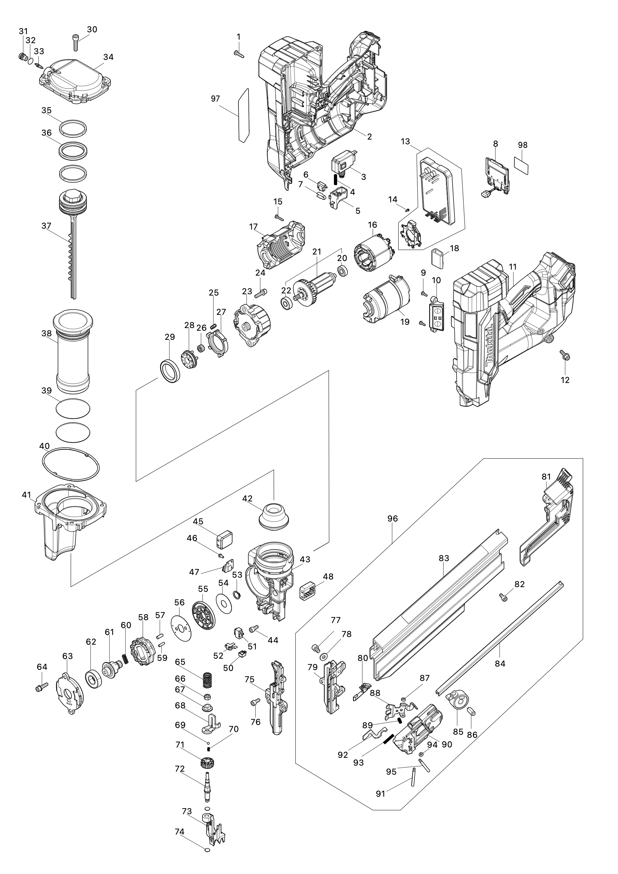 Akku-streifennagler Bn001g