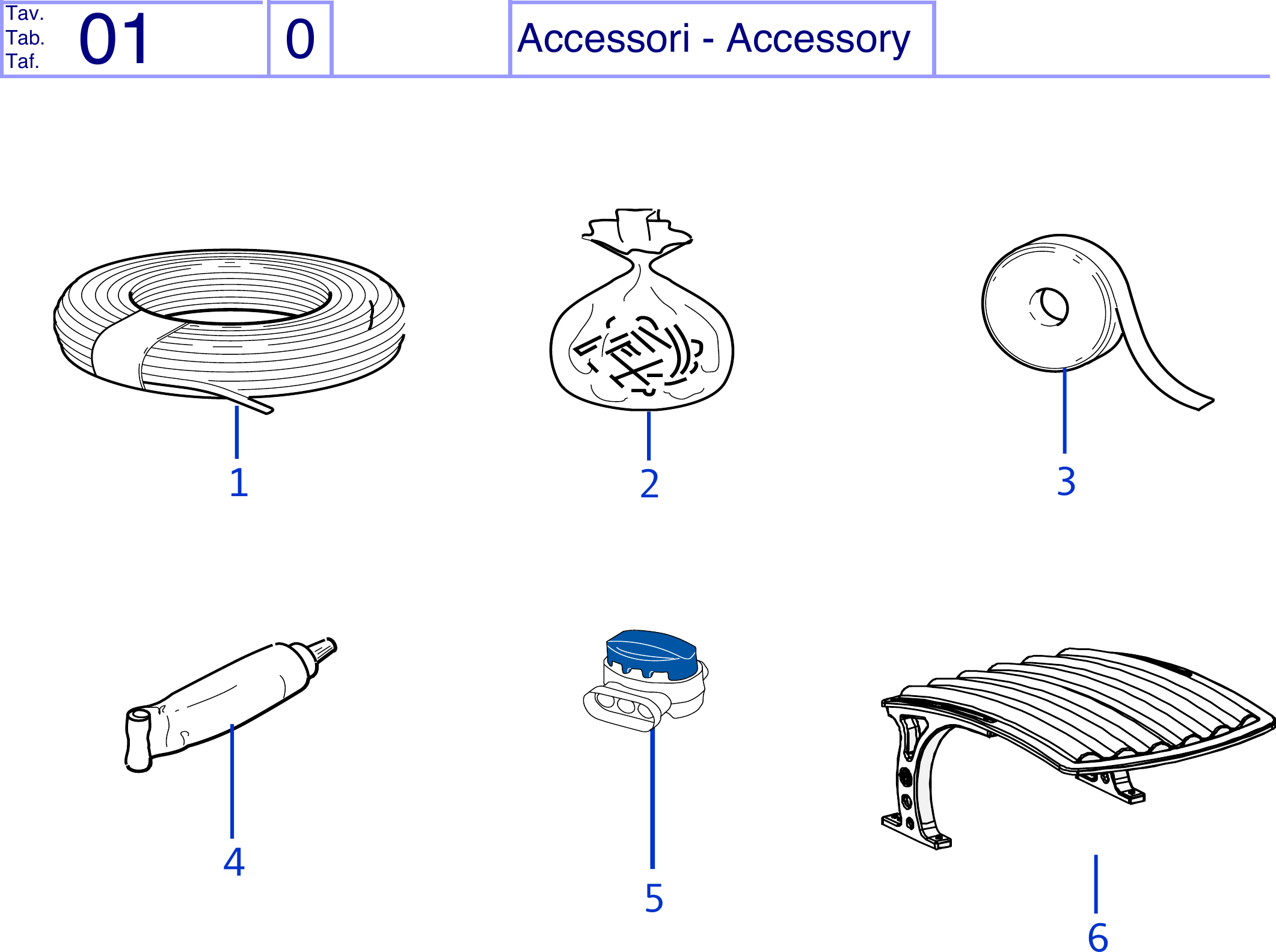 Tafel 01 - Accessori - Accessory