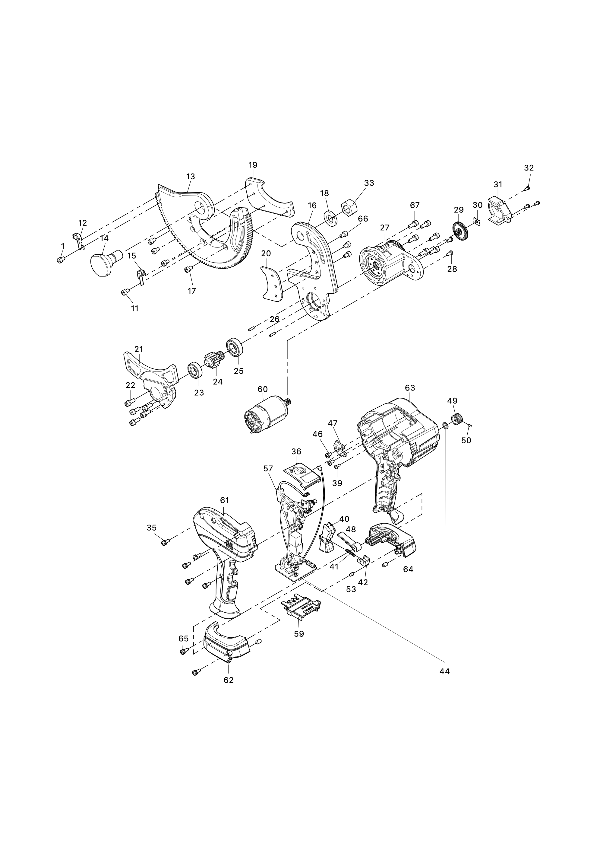 Akku-kabelschneider Dtc103