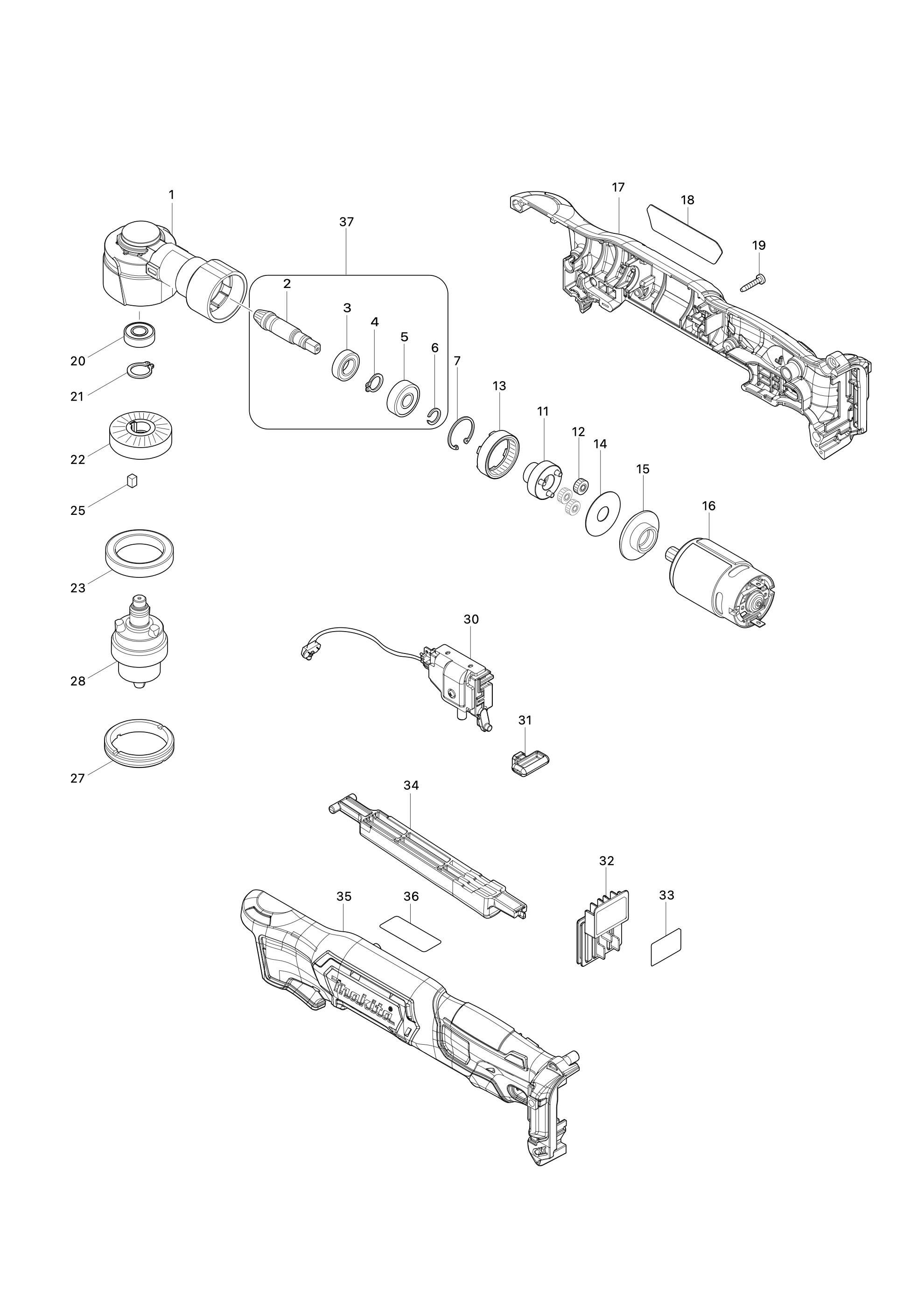 Akku-winkelbohrmaschine Da332d