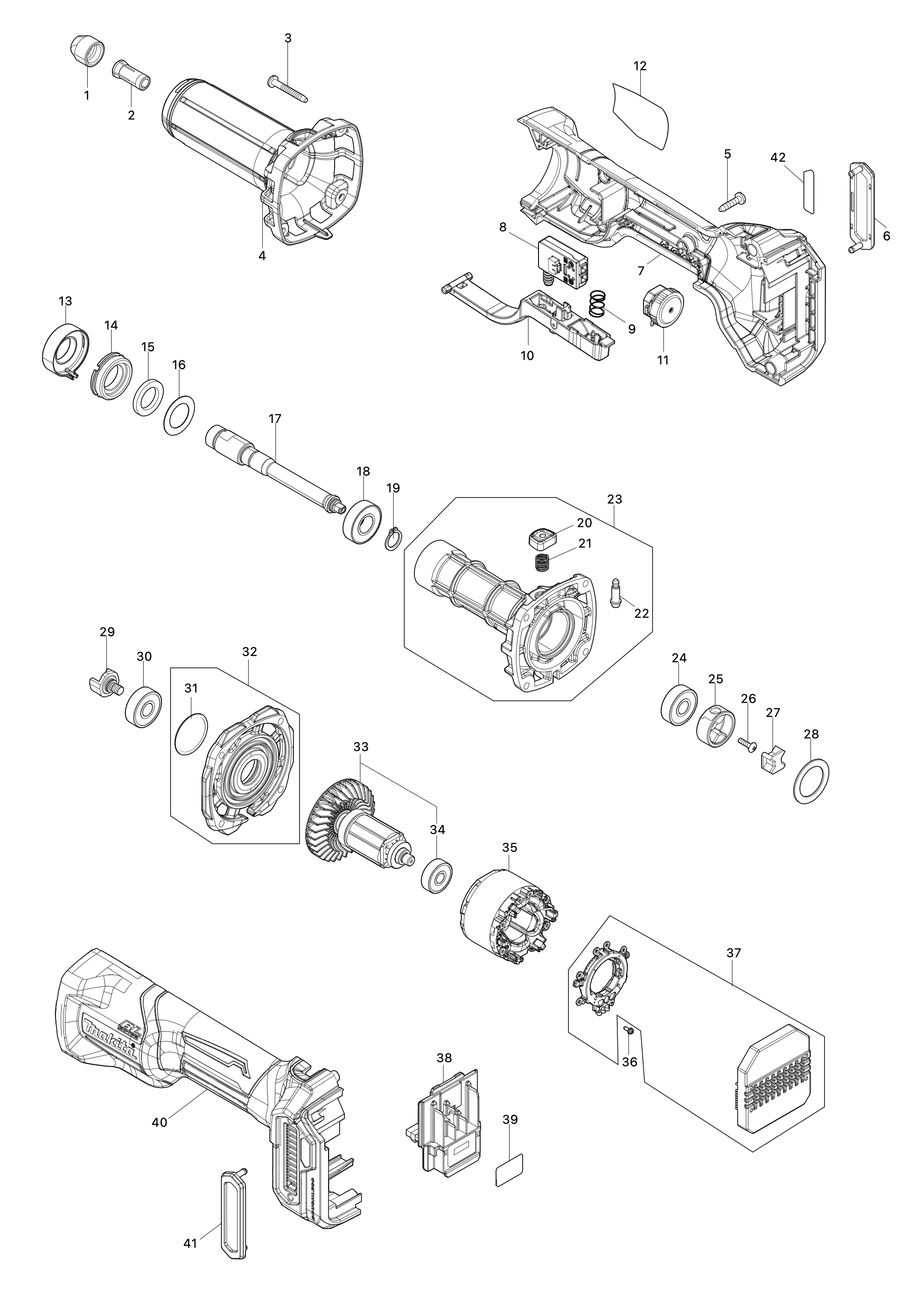 Akku-geradschleifer Gd002g
