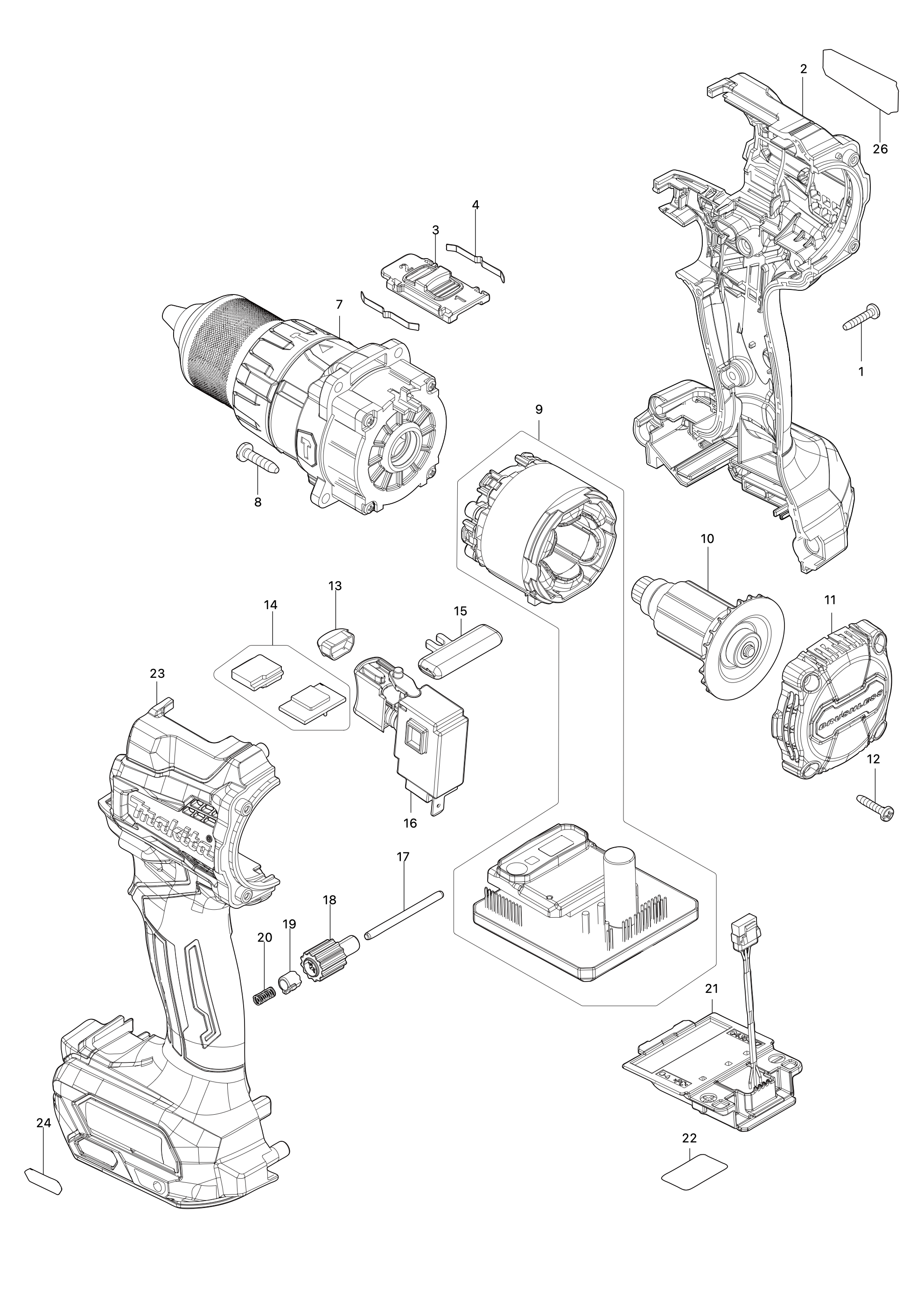 Akku-schlagbohrschrauber Hp001g