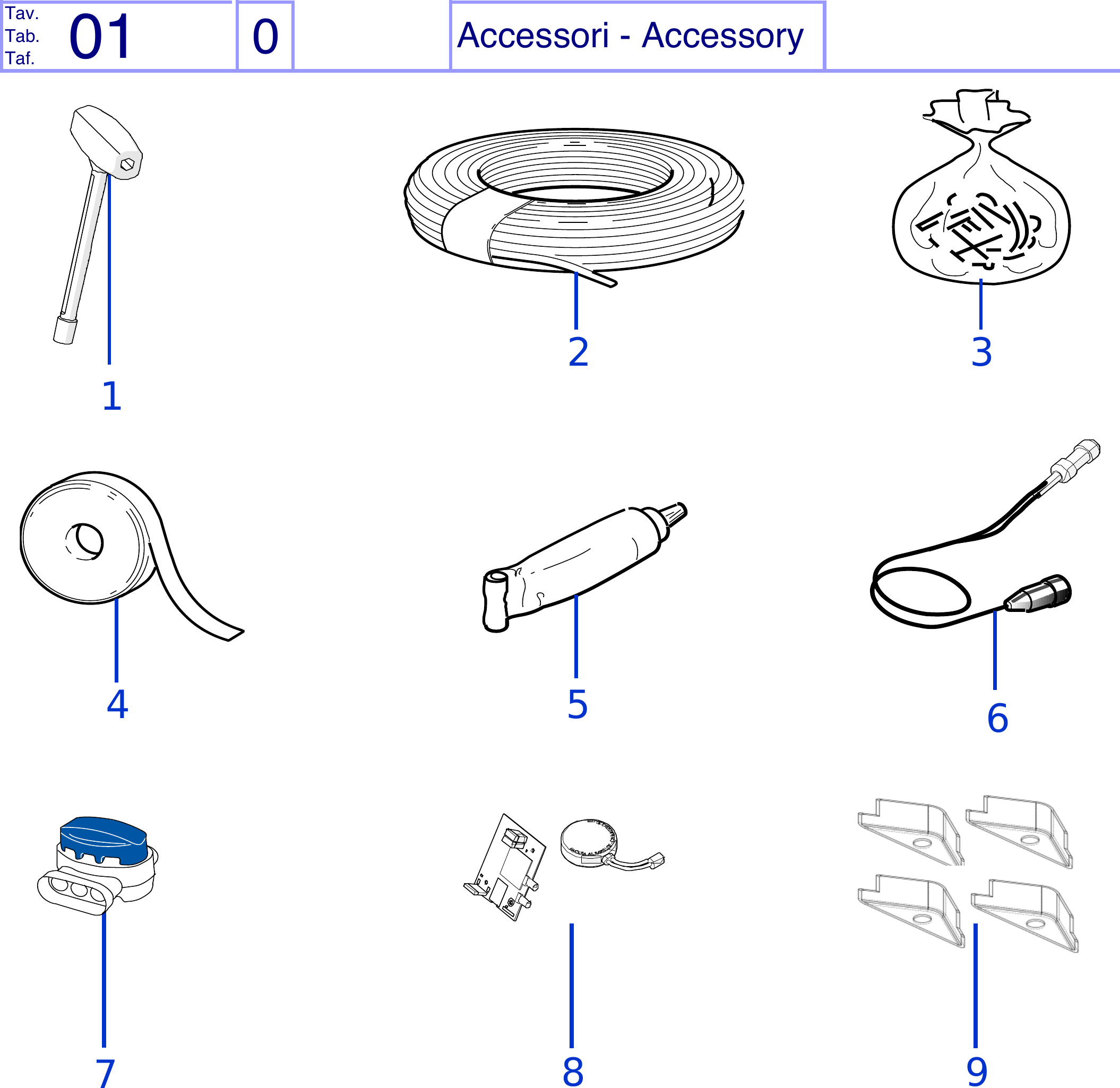 Tafel 01 - Accessori - Accessory
