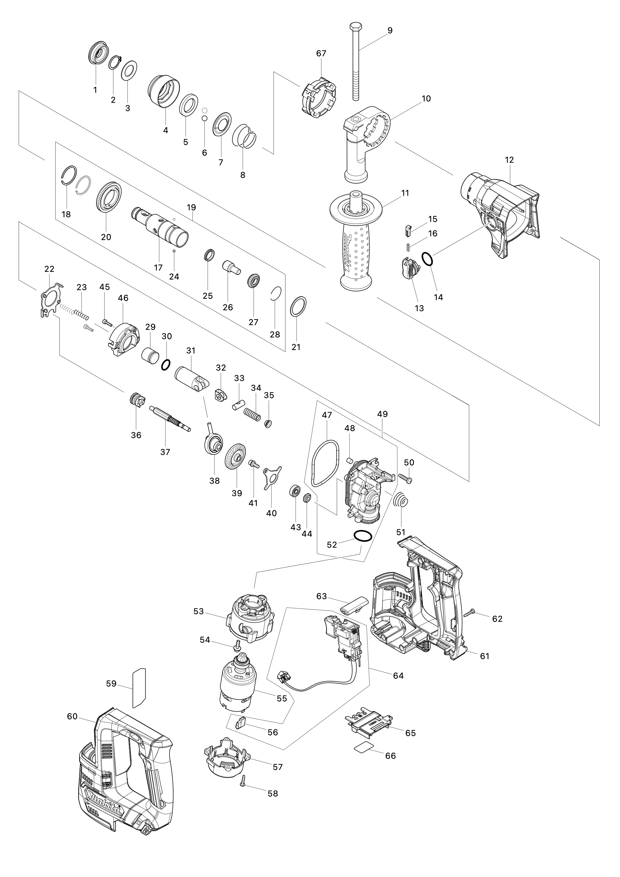 Akku-bohrhammer Hr140d