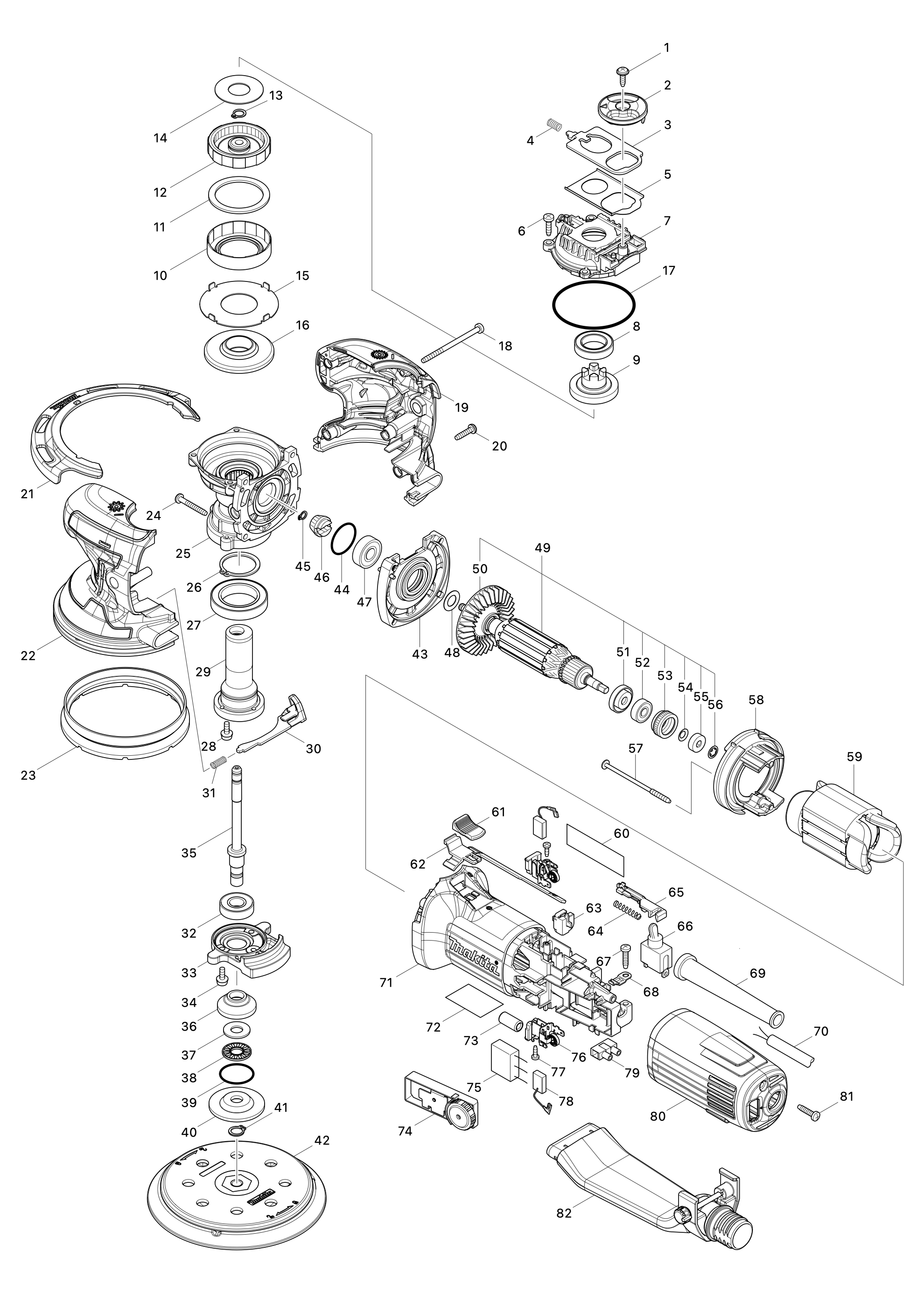 Exzenter-/rotationsschleifer Bo6050