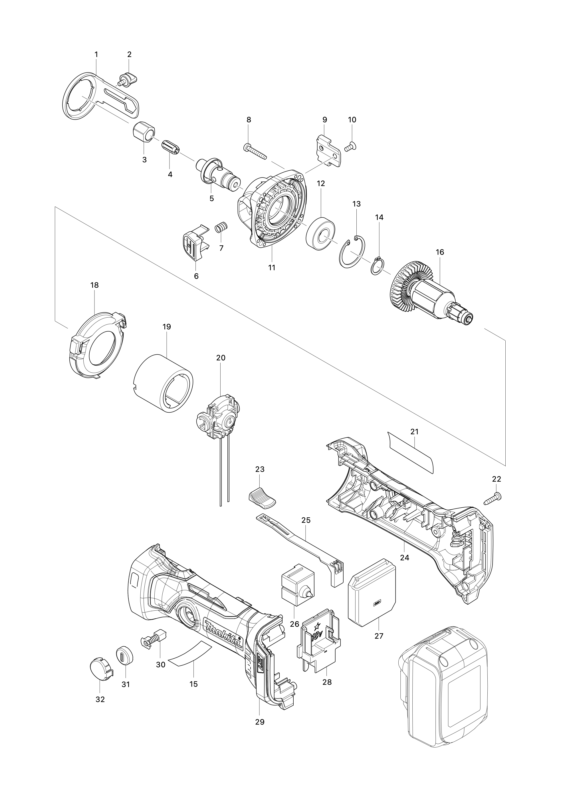 Akku-rotationsschneider Dco180