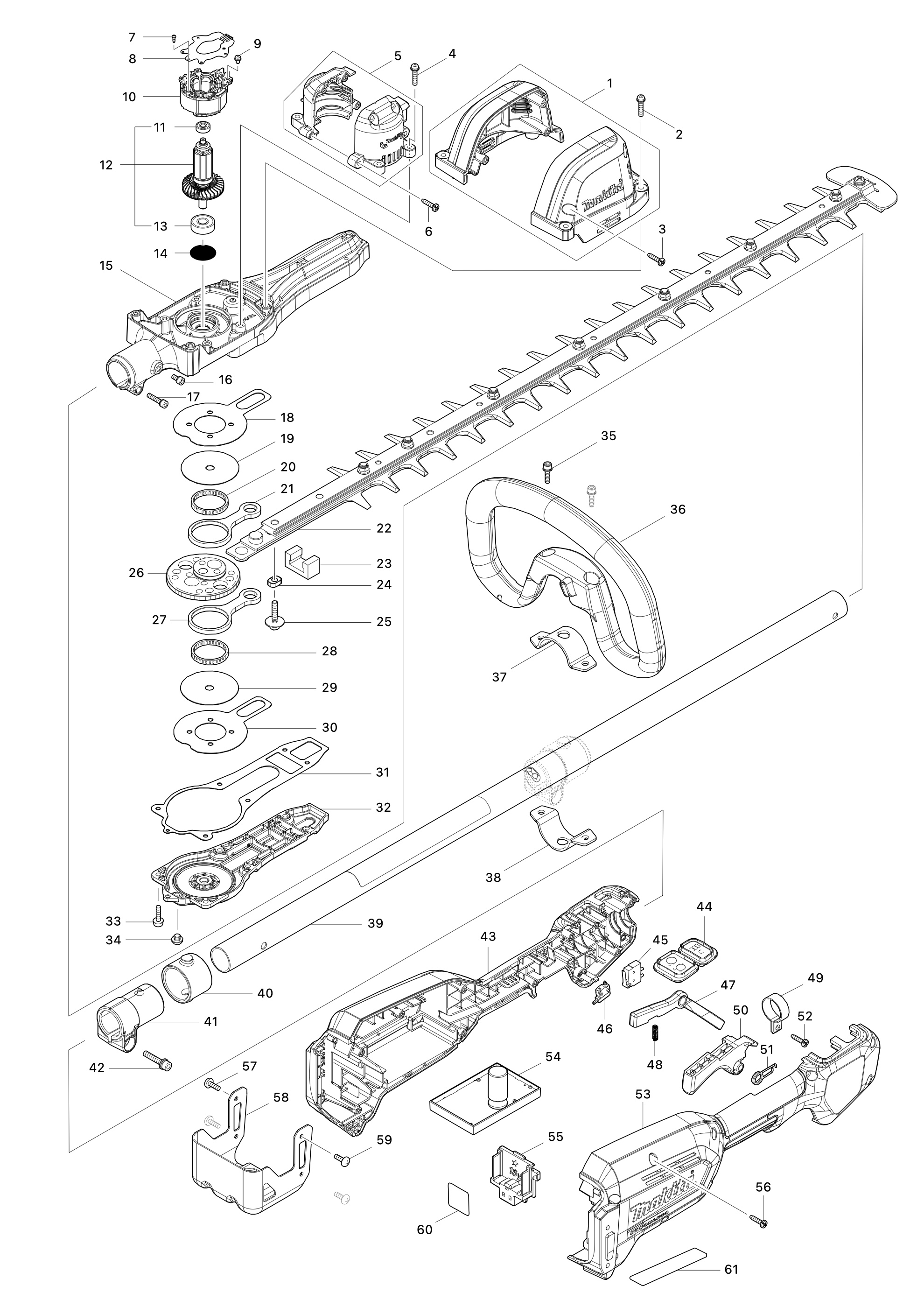 Akku-heckenschneider Dun600l