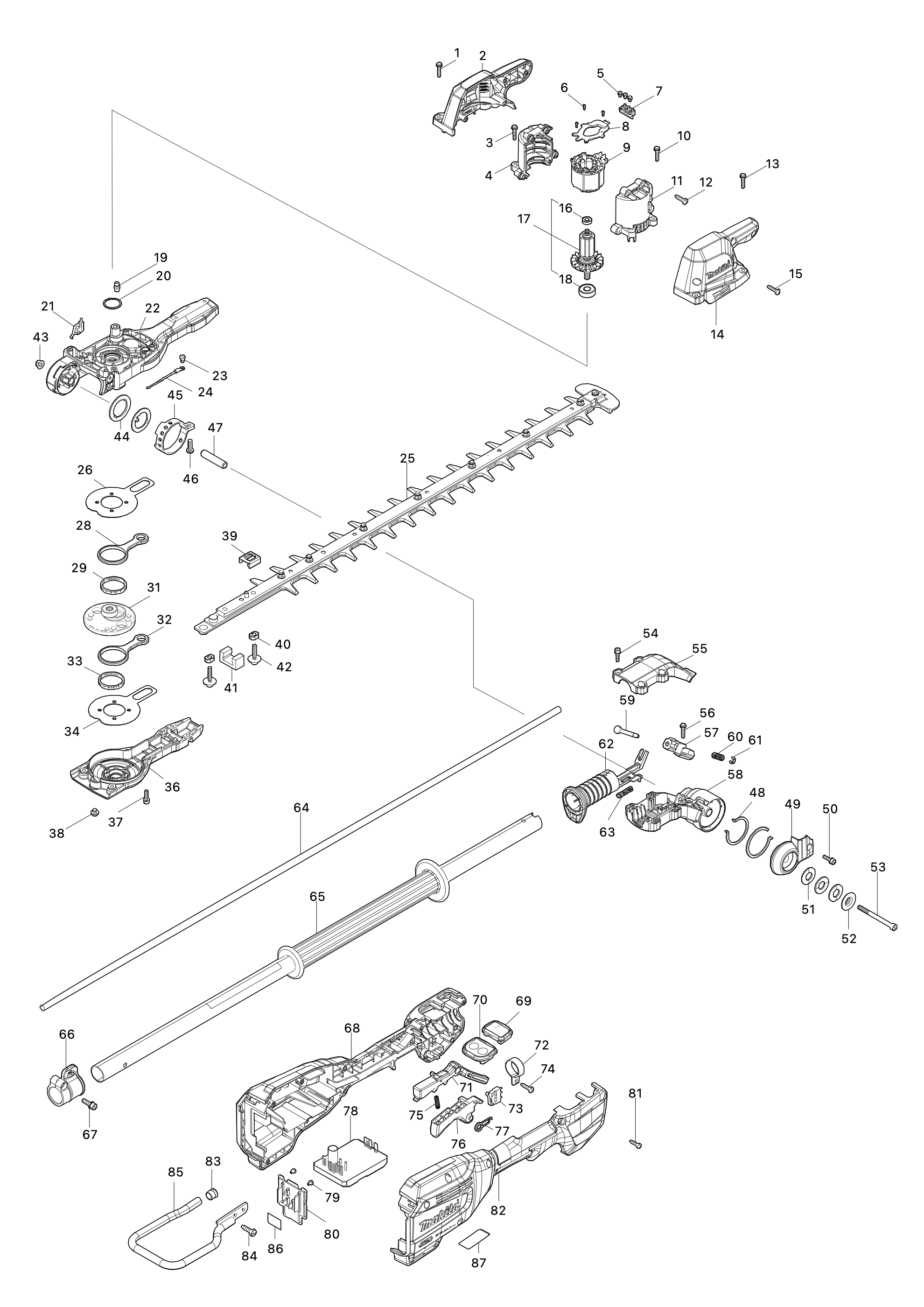 Akku-heckenschneider Un001g