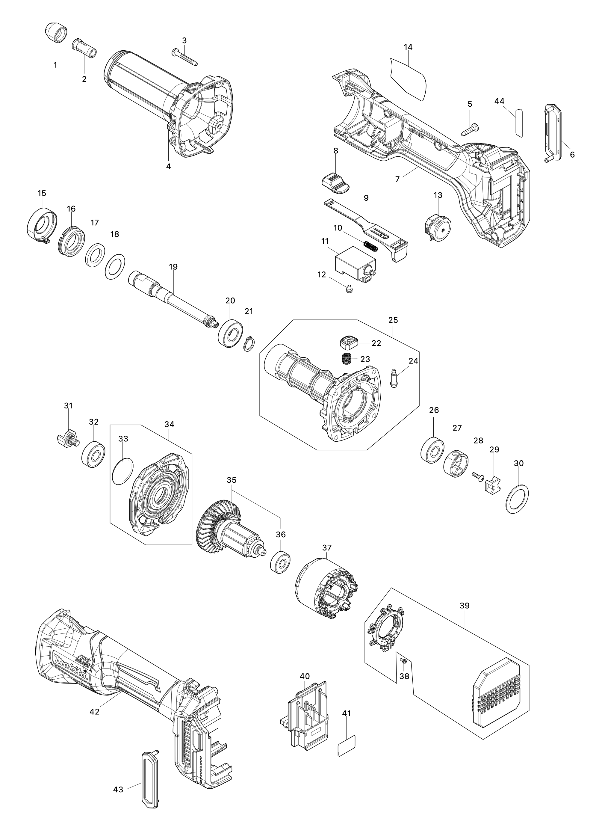 Akku-geradschleifer Gd001g