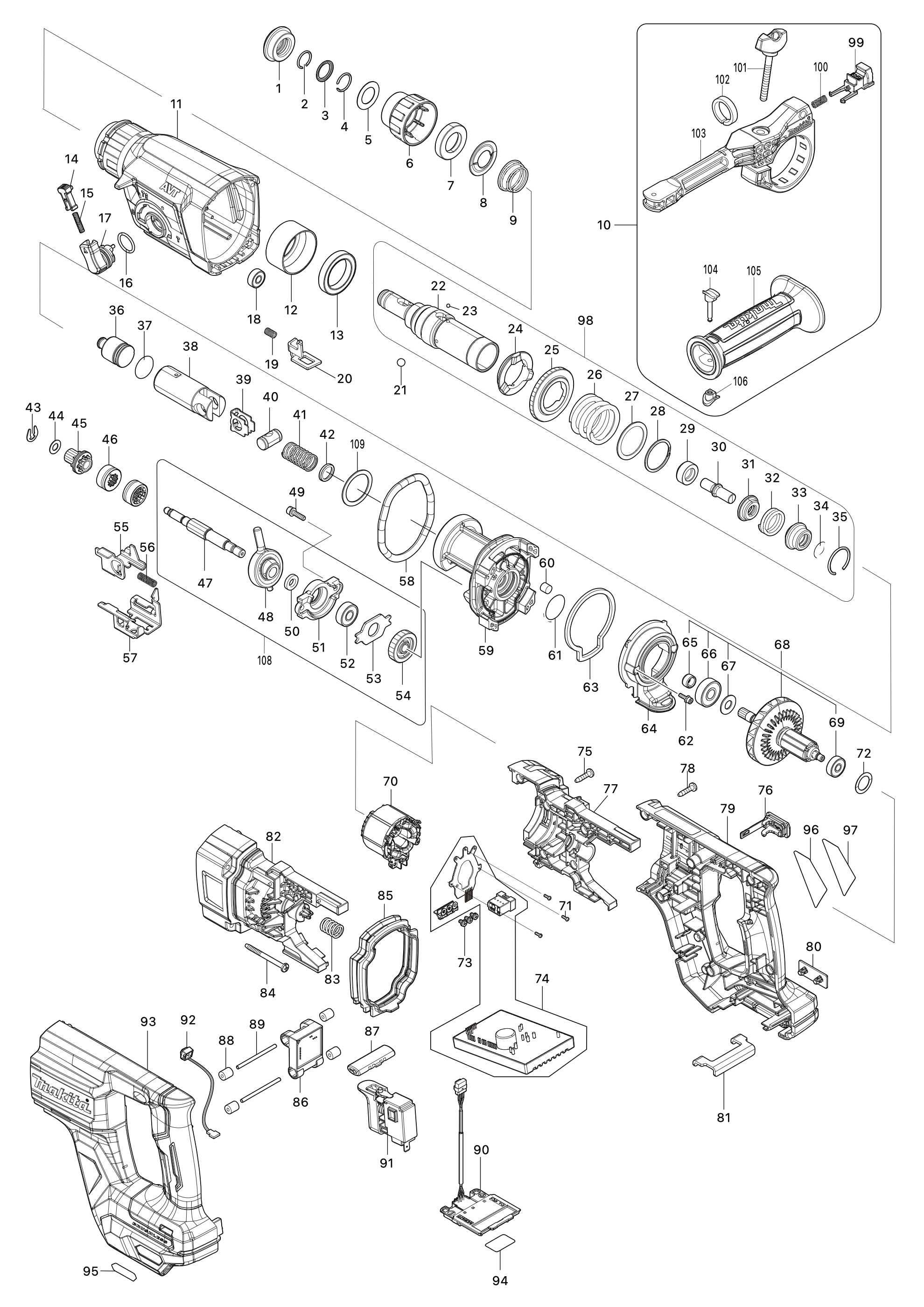 Akku-kombihammer Hr007g