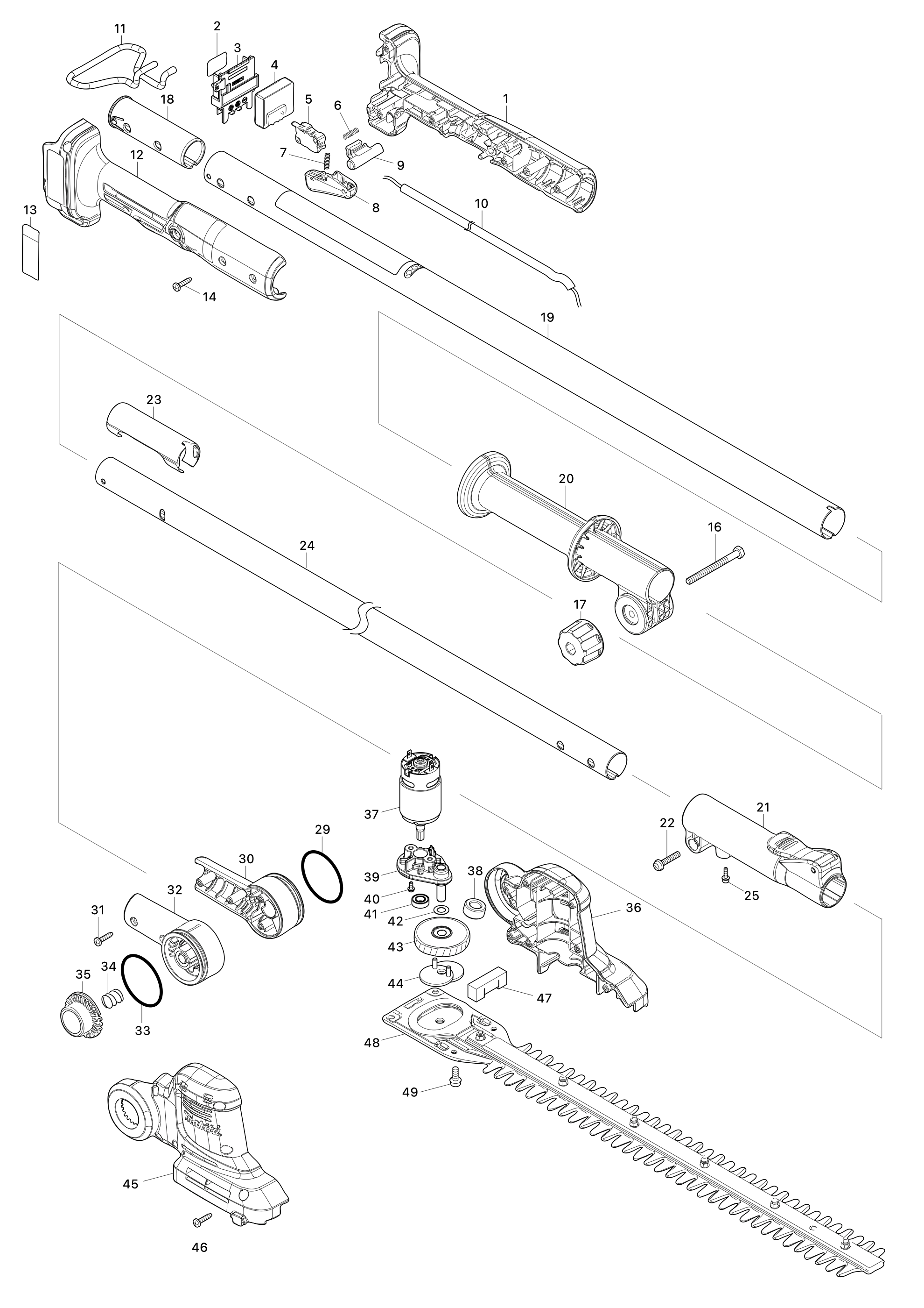 Akku-heckenschneider Dun461w
