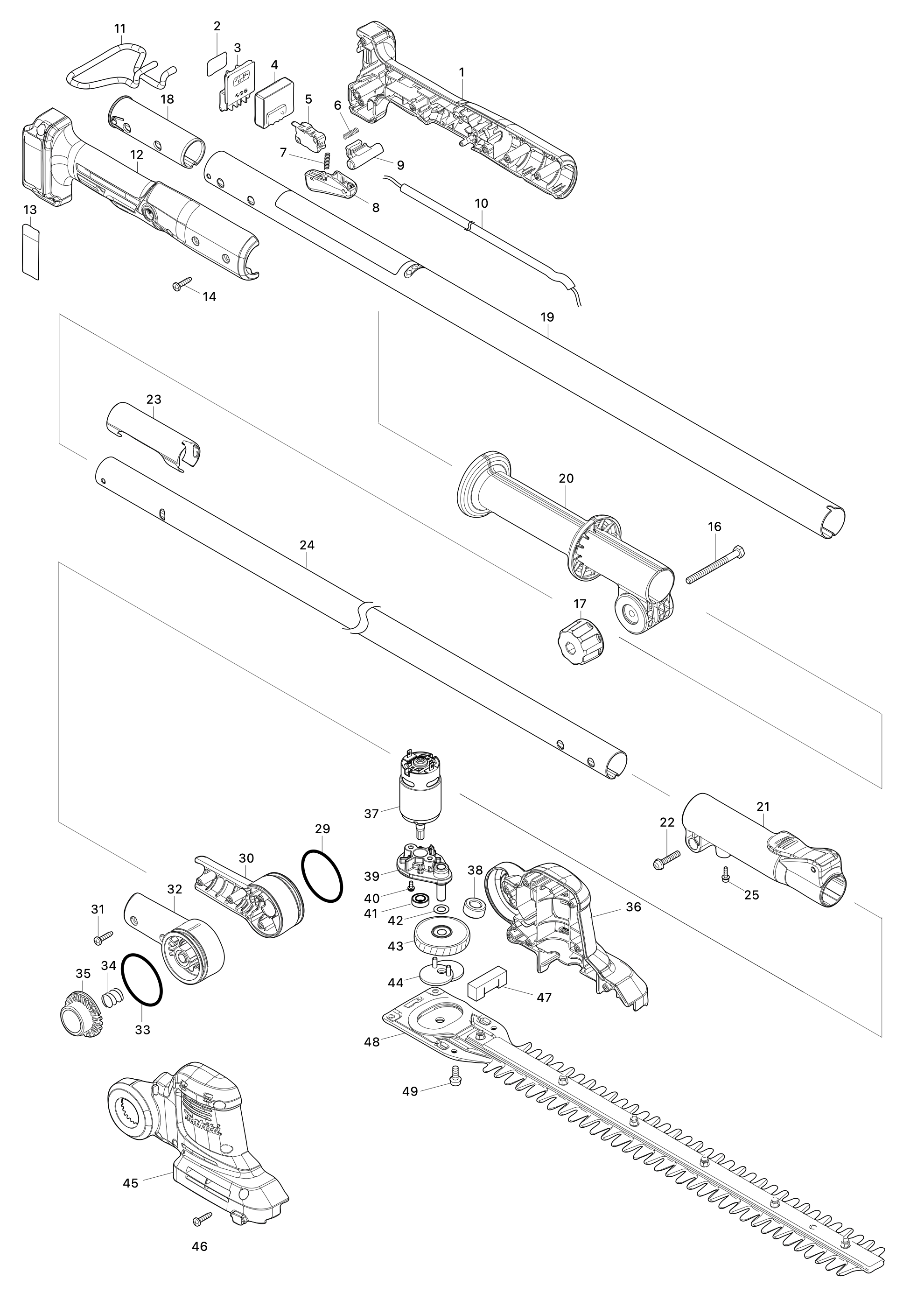 Akku-heckenschneider Un460wd