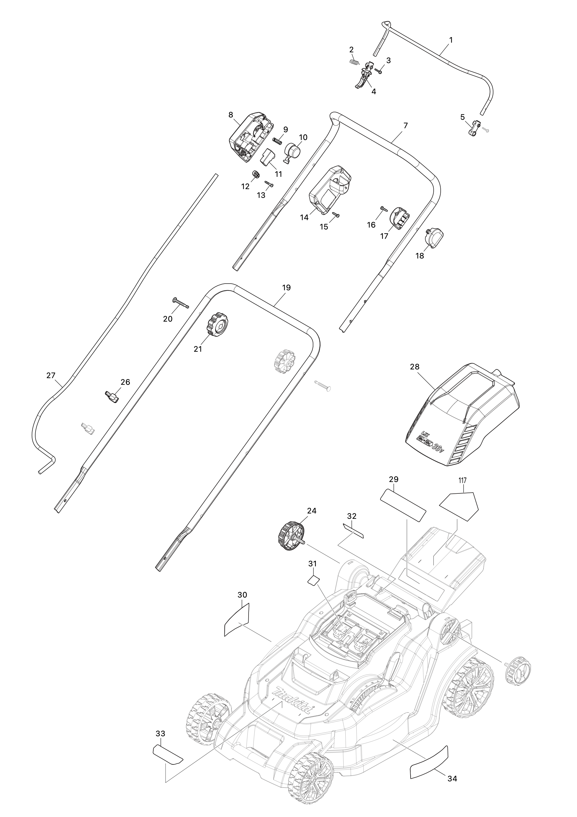 Akku-rasenmäher Dlm432 – Seite 1