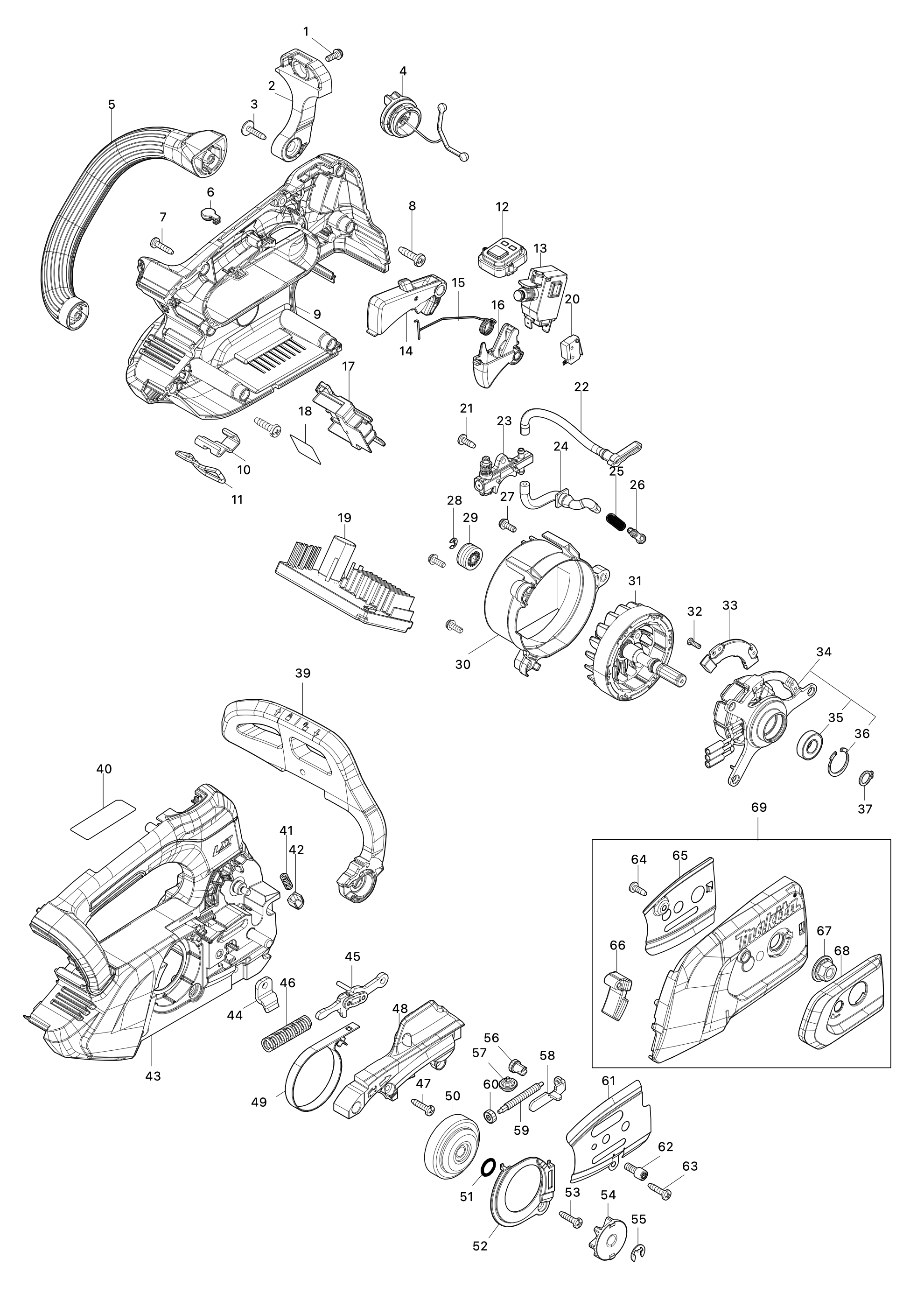 Akku-kettensäge Duc258