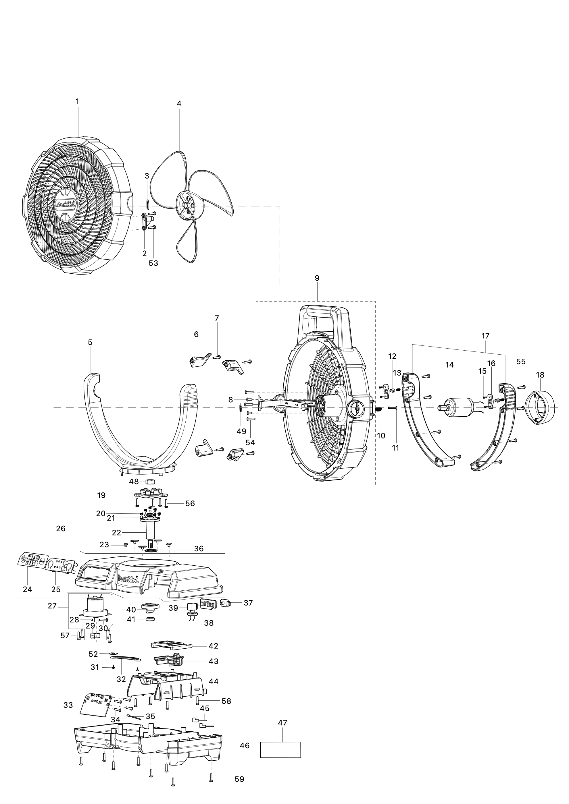 Akku-lüfter Dcf203