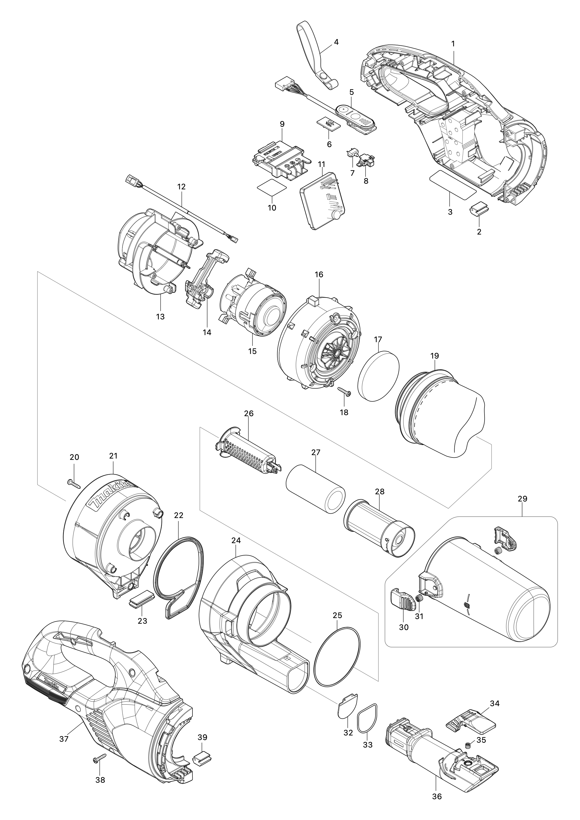 Akku-staubsauger Dcl286f