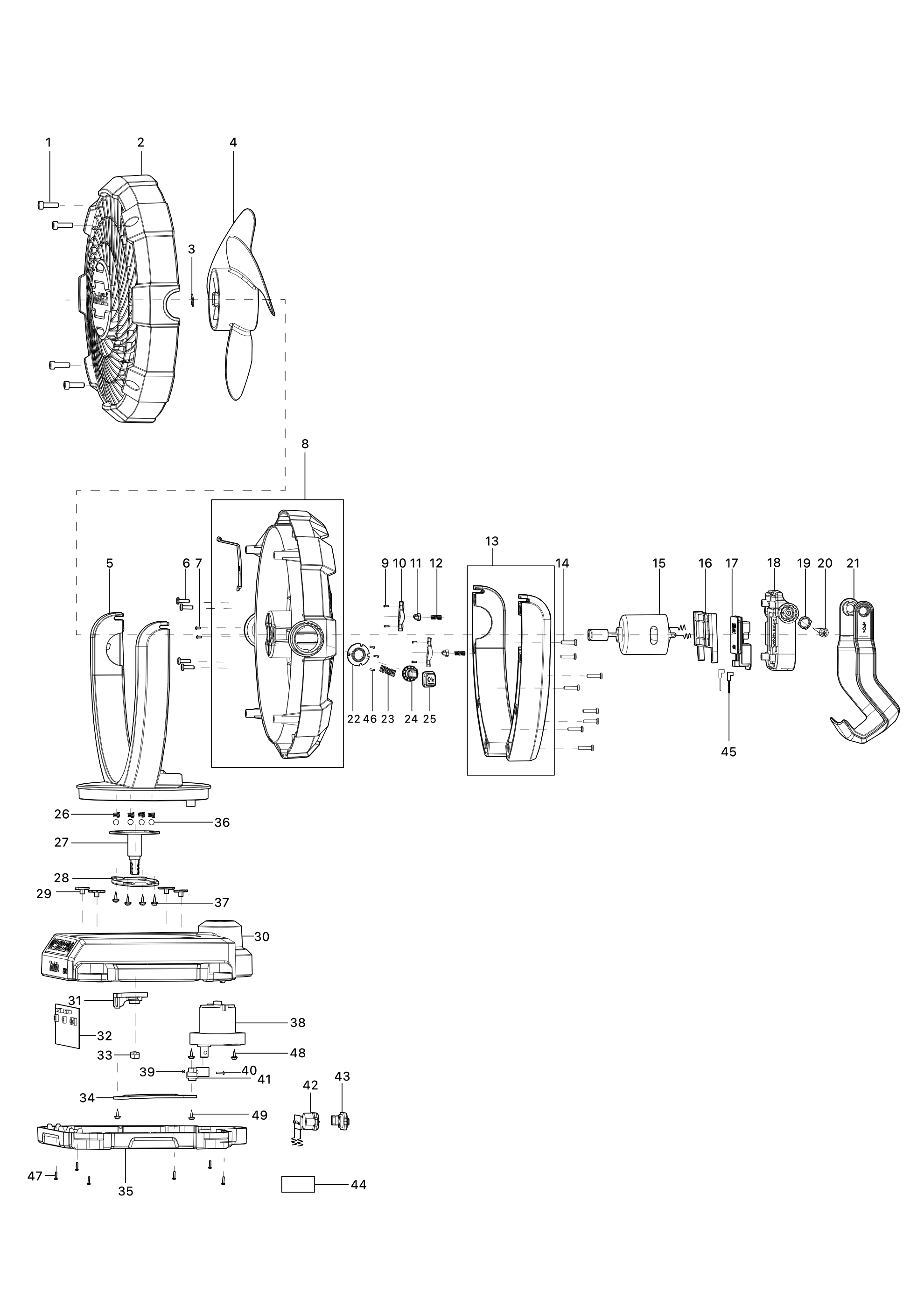 Akku-lüfter Dcf102