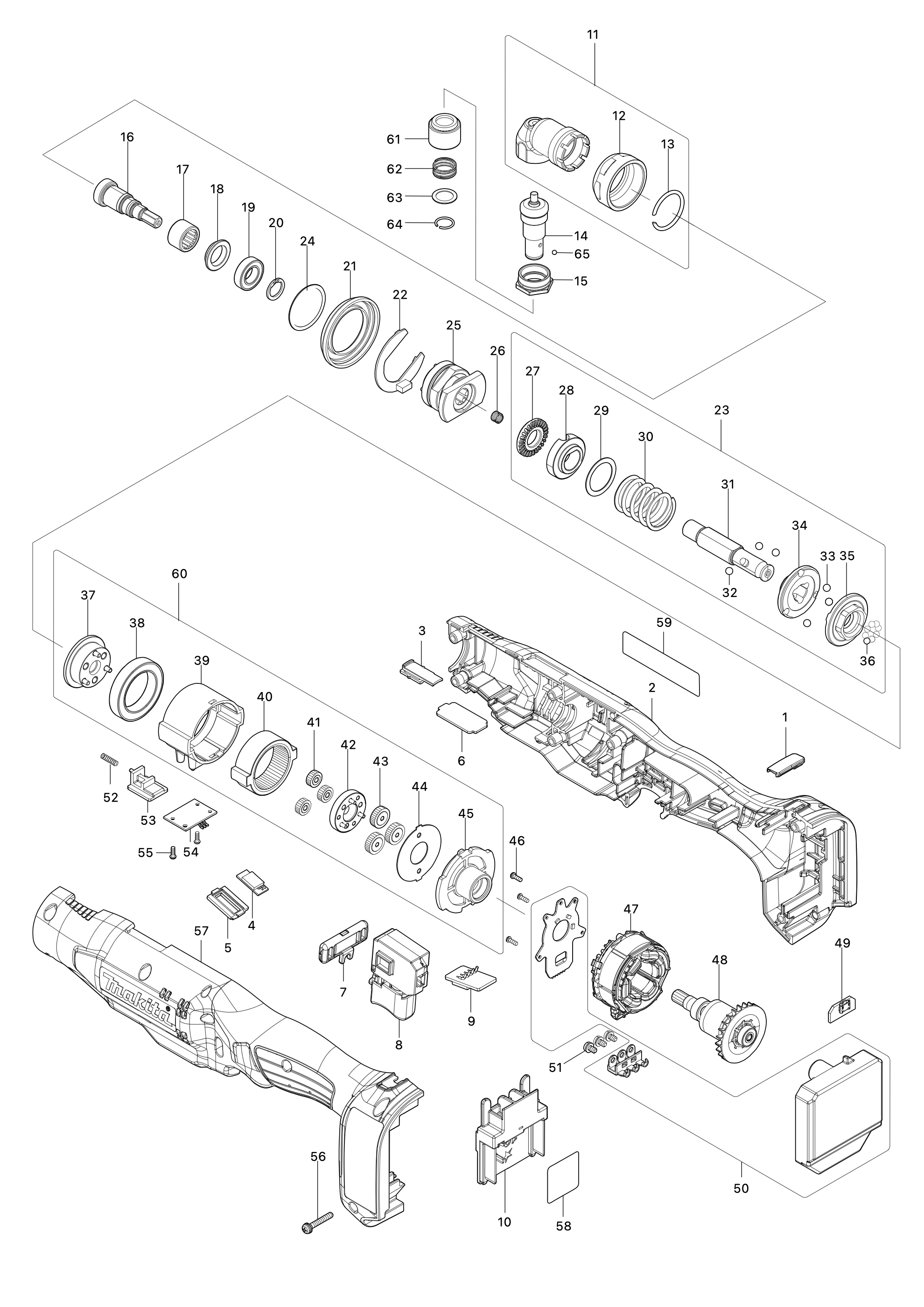 Akku-winkelabschaltschrauber Dfl020f