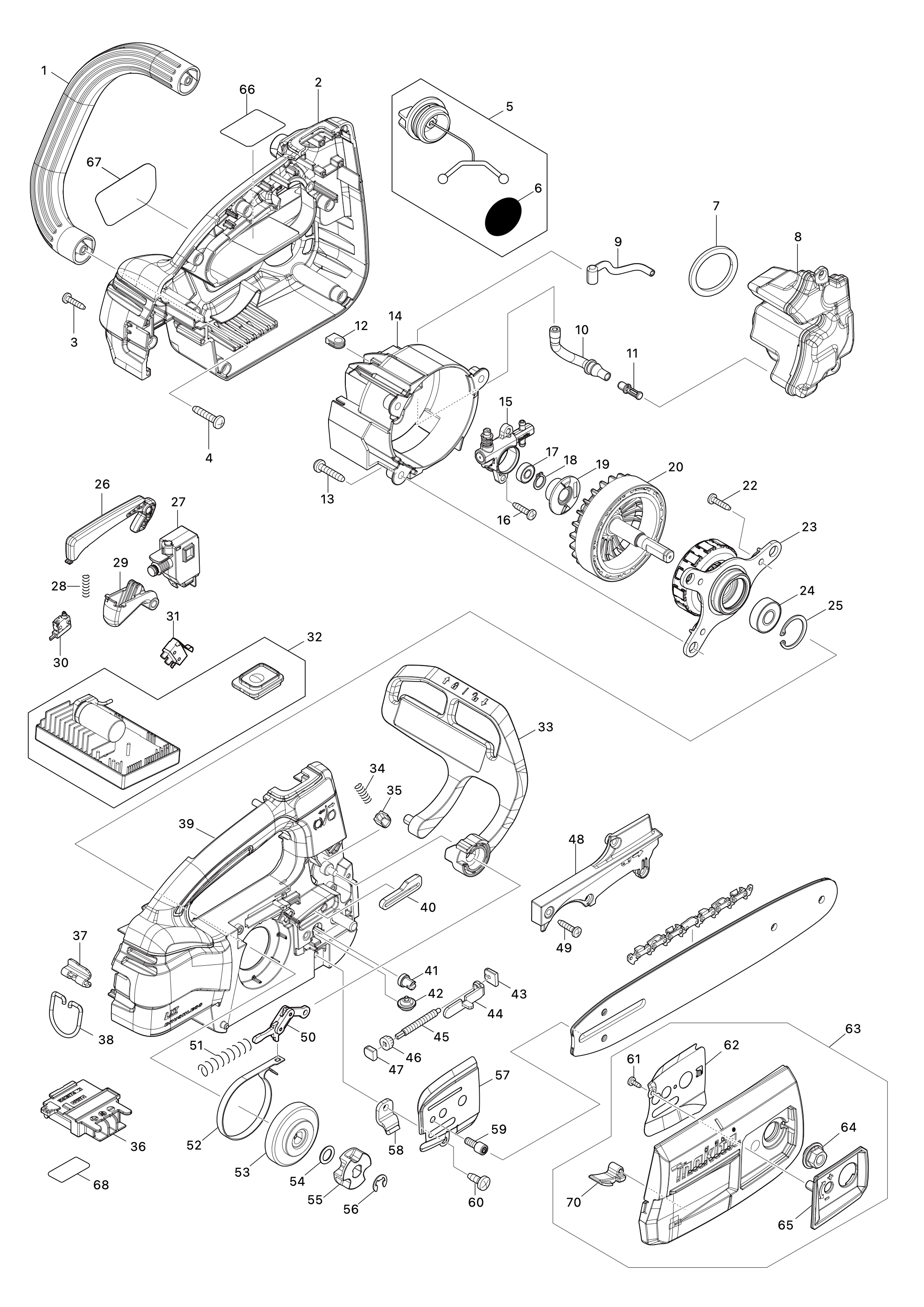 Akku-kettensäge Duc254
