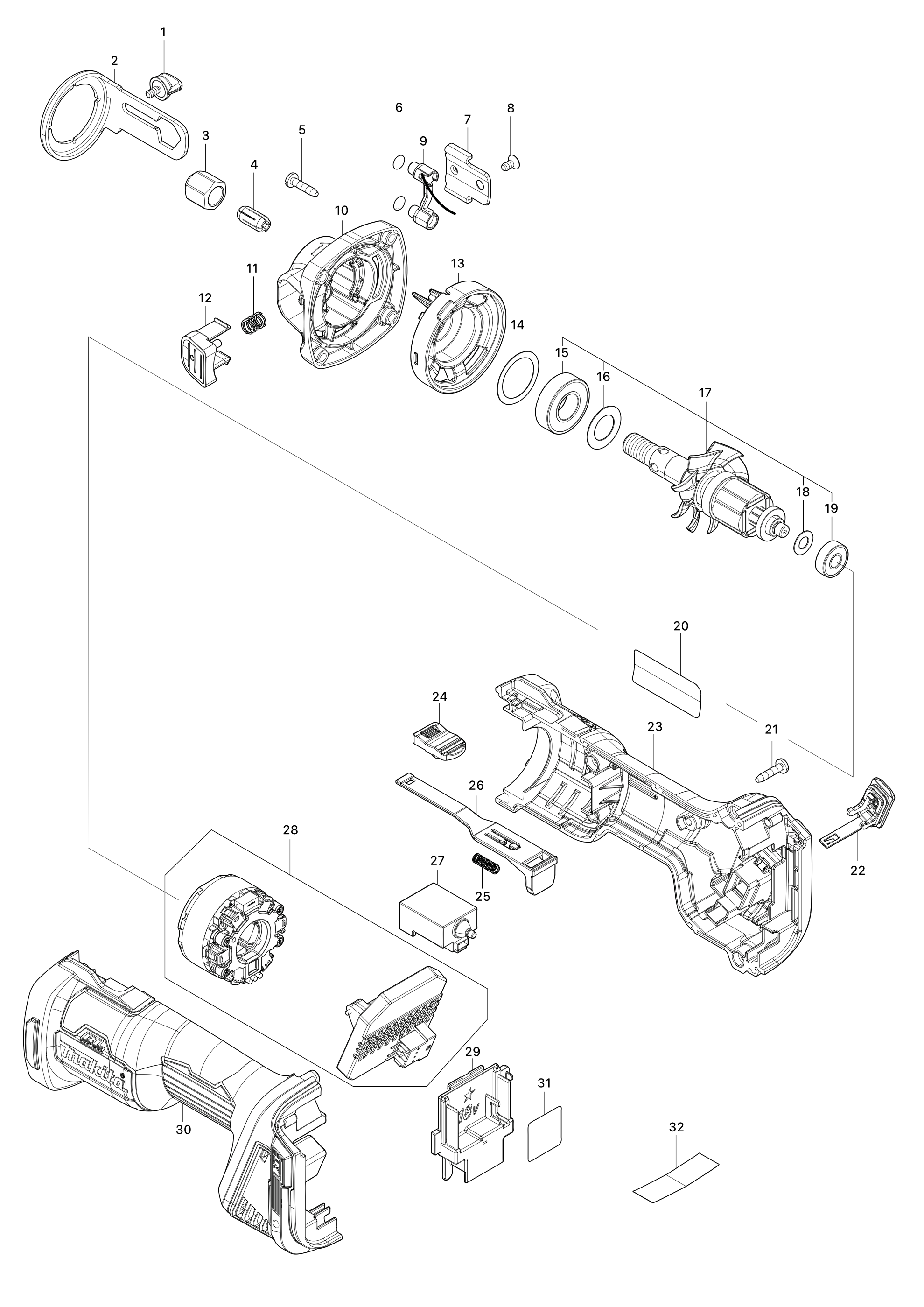 Akku-rotationsschneider Dco181